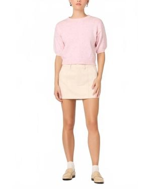 Astr Colette Crewneck Sweater - Pink