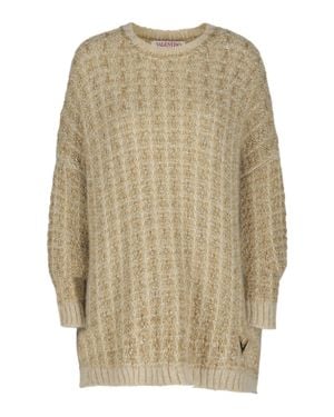 Valentino Mohair-Lurex Blend Oversized Sweater - Natural