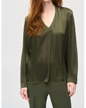 Joseph Ribkoff Satin Straight Top - Green