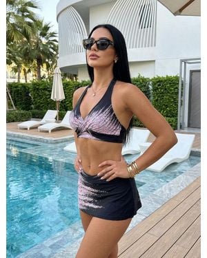 TRUEDAMES Halter Strap Two Piece Swimsuit Sexy Bikini Gradient Bathing Suit - Green