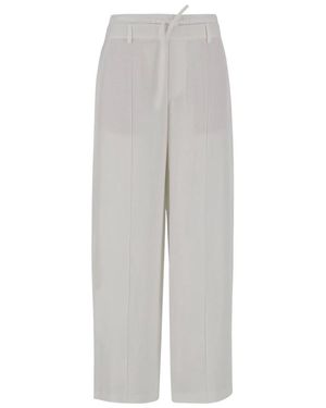Vince Viscose Blend Double-Belted Pants - Gray