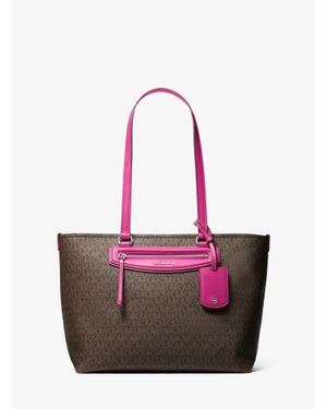 Michael Kors Jet Set Travel Medium Signature Logo Tote Bag - White