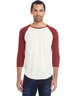 Threadfast Apparel Triblend Three-Quarter Sleeve Raglan T-Shirt - White