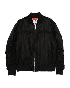 John Richmond Bomber Jacket With Ruched Detailing - Black