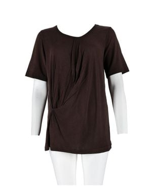 Uma Wang Short-Sleeve Twisted Knot Modal-Blend Top - Black