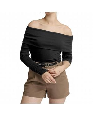 LBLC The Label Josie Off Shoulder Top - Black