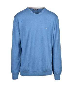 Harmont & Blaine Light Wool-Viscose Crewneck Sweater - Blue