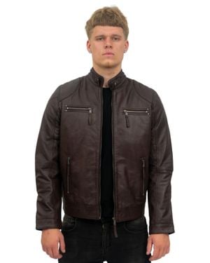 Infinity Leather Moto Biker Jacket-Taiwan - Black