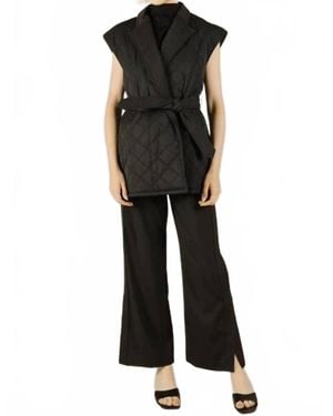 Before You Collection Quilted Wrap Vest - Black