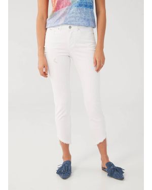 Fdj Olivia Hi-low Hem Slim Ankle In White