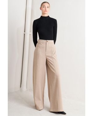 TRUEDAMES Modern Corset Mocha Knit Pants - Natural