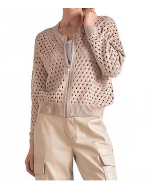 Elan Aster Sweater Cardigan - Brown