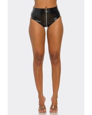TRUEDAMES Zip Tease Shorts - Black