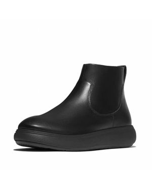 Fitflop Iq-Comff Leather Zip Ankle Boots - Black