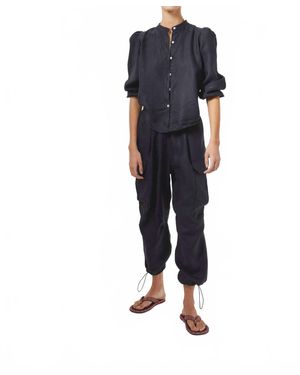 Lanhtropy Cargo Linen Pants - Blue