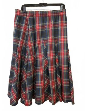 ALGO Pull-On Midi Skirt - Red