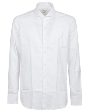 Orian Long Sleeve Slim Cotton Shirt - White