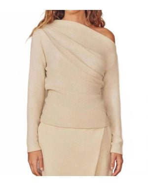 Cossac Fine Knit Drape Top - Natural