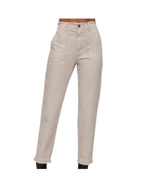 Bella Dahl Dakota Frayed Ankle Trouser - Natural