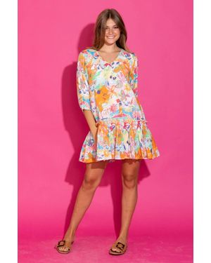 Alden Adair Layla V Neck Mini Dress - Pink