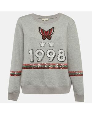 Maje Printed Neoprene Sweatshirt - Gray