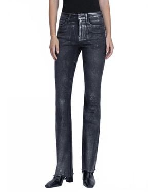 Flying Monkey Metallic Coated Bootcut Jeans - Blue