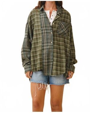 AEMI + CO Kambrie Plaid Flannel Shirt - Green