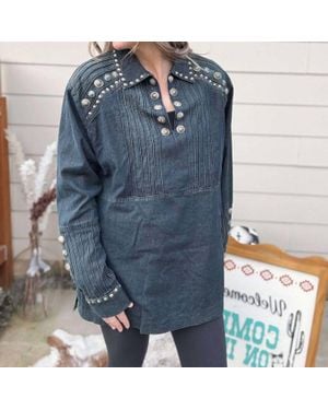 American Darling American Cowgirl Top - Blue