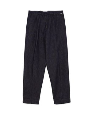 Roy Rogers Wide-Fit Denim Chino Pants - Blue