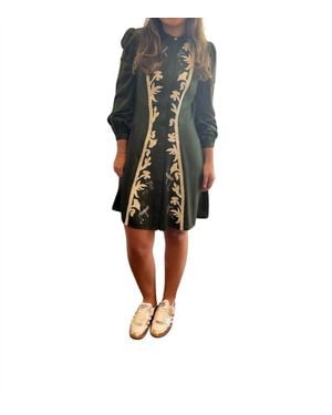 Never A Wallflower August Embroidery Mini Short Dress - Black