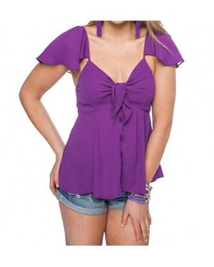 BuddyLove Flirty Ruffle Top - Purple