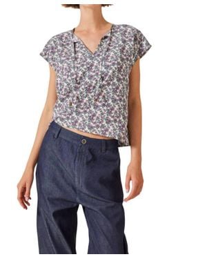 CELINA MOON Ruffle Blouse - Blue