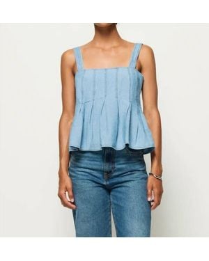 Nation Ltd Dove Pleated Tank Top - Blue