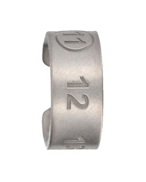 Maison Margiela Number Reference Embossed Brass Ring - Gray