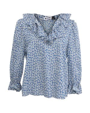 RIXO London Floral-Print Ruffled Blouse - Blue
