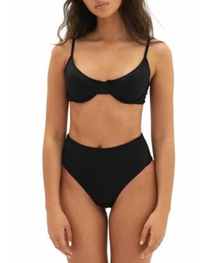 Conscious Saint High Waisted Bikini Bottom - Black