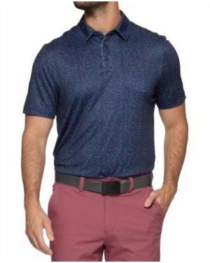 Flag & Anthem Scofield Short Sleeve Americana Martini Print Performance Polo - Blue