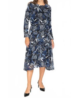KMW Textured Mesh Midi Dress - Blue