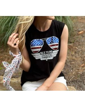 Stewart Simmons Goose Sequin Muscle Tank Top - Black