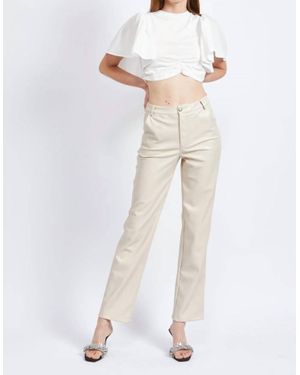 En Saison Rylee Vegan Leather Pants - White