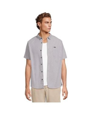 RVCA That'Ll Do Shirt Pavement Stretch Short Sleeve Button-Down Ddr2103 - Gray