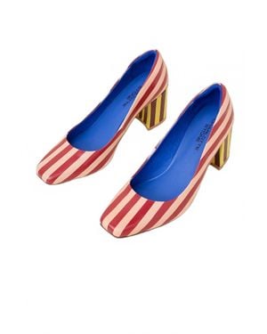 Charlotte Stone Estee Square Toe Pump Heel - Blue