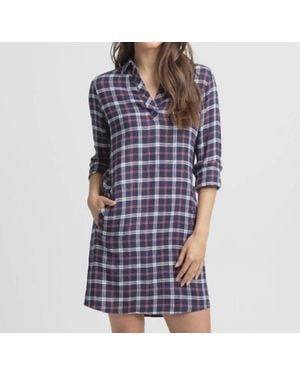 Southern Tide Kamryn Chilly Morning Plaid Dress - Blue