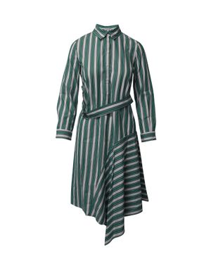 Claudie Pierlot Striped Asymmetric Shirt Dress - Green