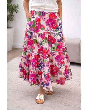 Thml Floral Print Long Skirt - Pink