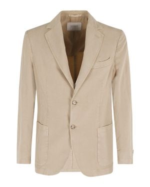 Seventy Khaki Patch Pocket Double Slit Lyocell-Blend Blazer - Natural