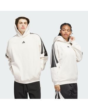 adidas Basketball 3-Stripes Fleece Hoodie (Gender Neutral) - White