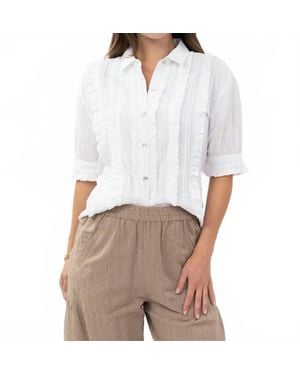 Ivy Jane Tuxedo Gauze Shirt - White