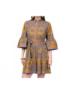 Uncle Frank The Seraphina Embroidered Dress - Brown