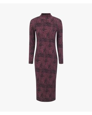 Ted Baker Elonar Bodycon Dress Floral Long Sleeve Ups363 - Purple